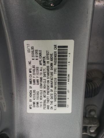 VIN 1HGCR2F31HA188258 2017 Honda Accord, LX no.12