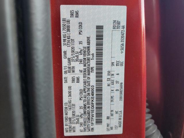 2015 FORD F150 SUPER - 1FTFW1EG0FKE49003