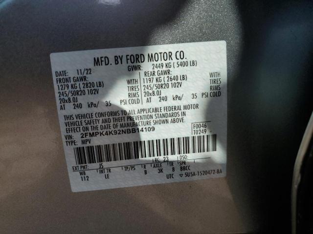 2022 FORD EDGE TITAN - 2FMPK4K92NBB14109