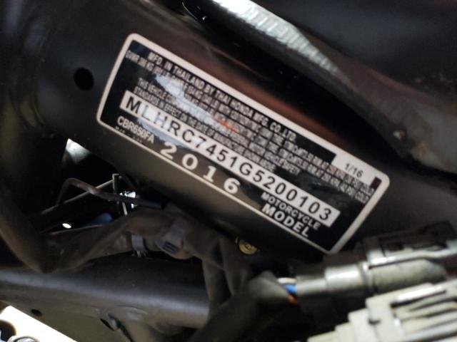 2016 HONDA CBR650 FA MLHRC7451G5200103