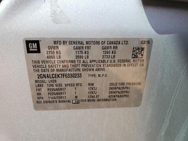 2015 CHEVROLET EQUINOX LT - 2GNALCEK7F6330233