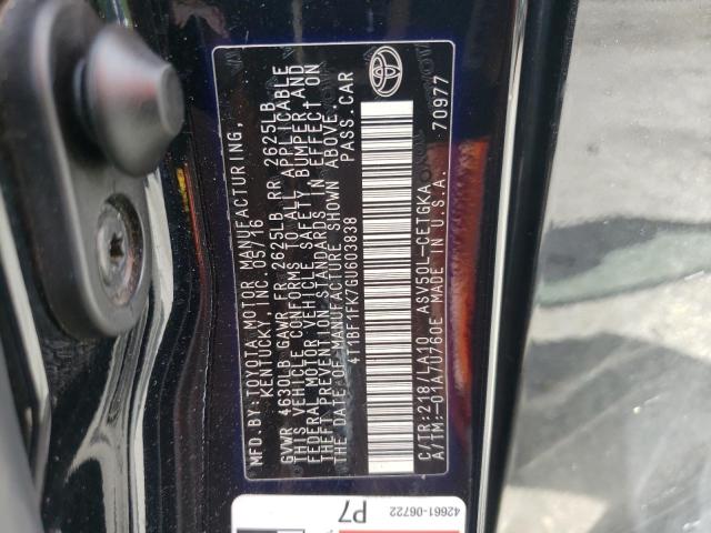 VIN 4T1BF1FK7GU603838 2016 Toyota Camry, LE no.12