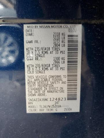 2022 NISSAN MURANO S - 5N1AZ2AJ6NC124823