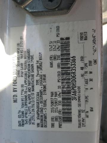 VIN 3FA6P0HD0GR353366 2016 Ford Fusion, SE no.12