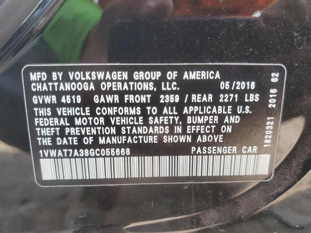 2016 VOLKSWAGEN PASSAT S - 1VWAT7A38GC055668