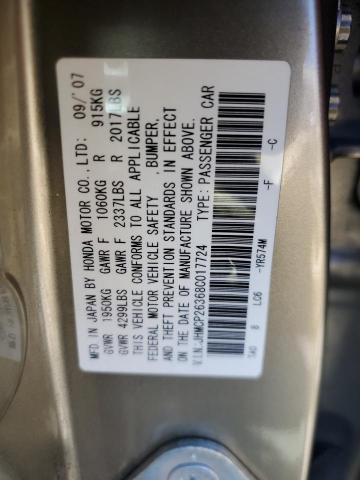 2008 HONDA ACCORD LX JHMCP26368C017724  70339034