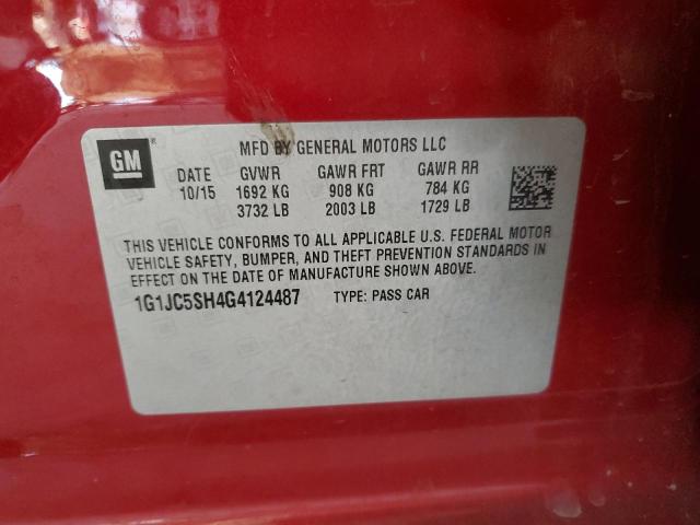 2016 CHEVROLET SONIC LT - 1G1JC5SH4G4124487