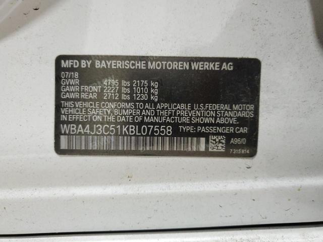 VIN WBA4J3C51KBL07558 2019 BMW 4 SERIES no.13