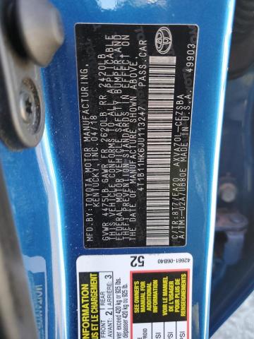 VIN 4T1B11HK6JU113247 2018 Toyota Camry, L no.12