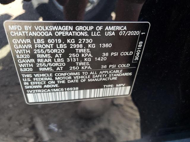 2021 VOLKSWAGEN ATLAS SEL - 1V2TR2CA1MC516938