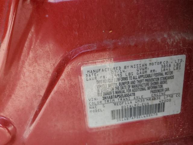 VIN 3N1AB7AP5EL655478 2014 Nissan Sentra, S no.12