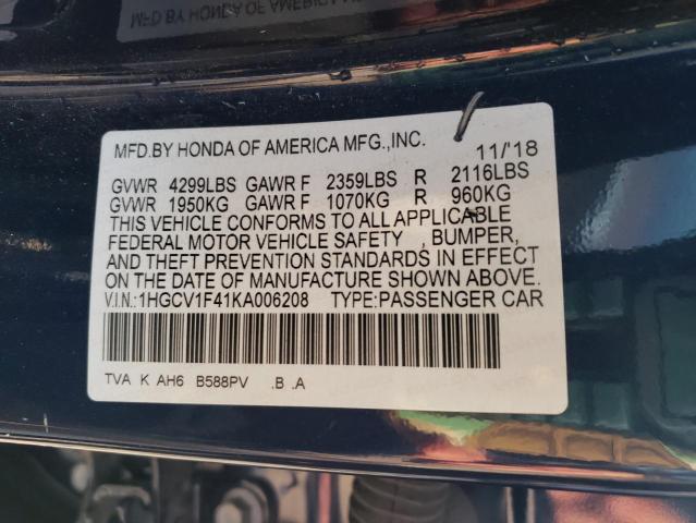 2019 HONDA ACCORD EX - 1HGCV1F41KA006208