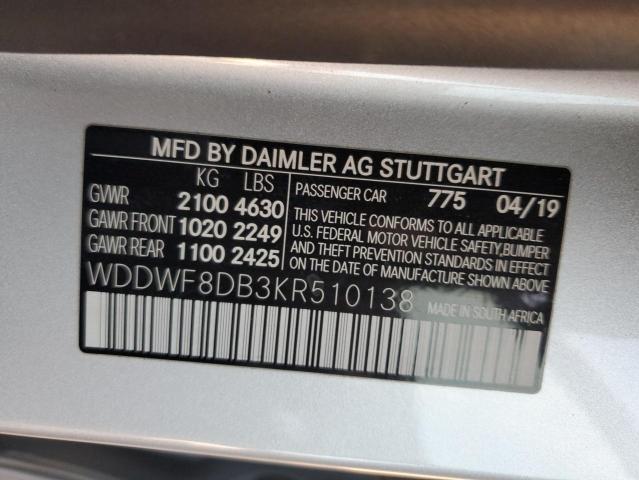 2019 MERCEDES-BENZ C 300 - WDDWF8DB3KR510138