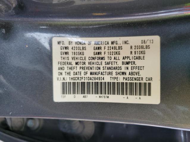 VIN 1HGCR2F31DA284904 2013 Honda Accord, LX no.12