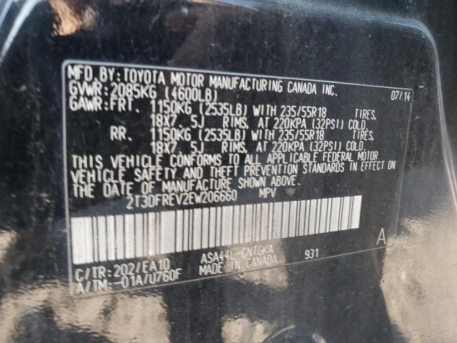 VIN 2T3DFREV2EW206660 2014 Toyota RAV4, Limited no.12