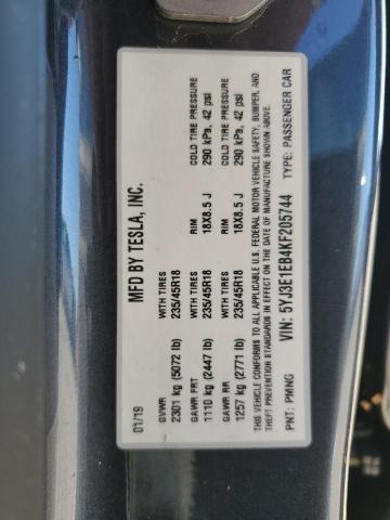 2019 TESLA MODEL 3 - 5YJ3E1EB4KF205744