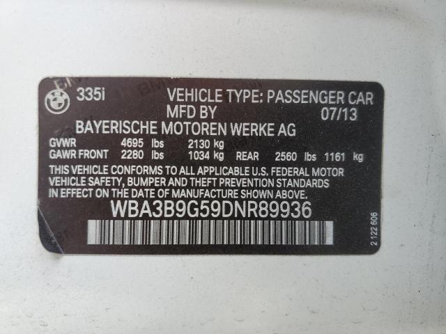 VIN WBA3B9G59DNR89936 2013 BMW 3 Series, 335 XI no.12