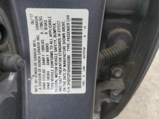 2017 HONDA CIVIC LX - 2HGFC2F53HH553380