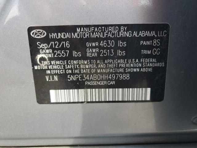 VIN 5NPE34AB0HH497988 2017 Hyundai Sonata, Sport no.12