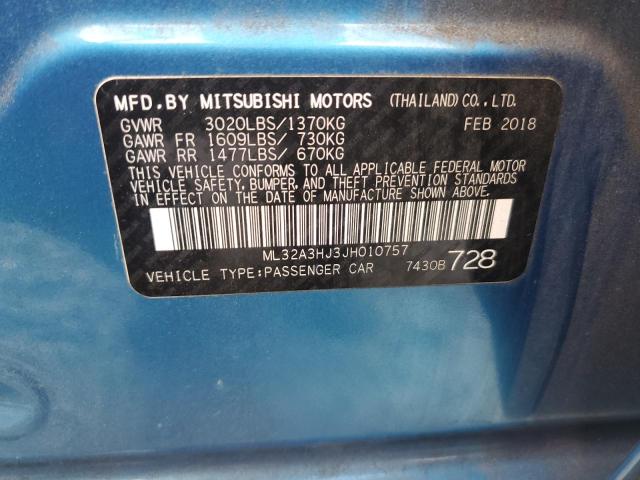 2018 MITSUBISHI MIRAGE ES - ML32A3HJ3JH010757