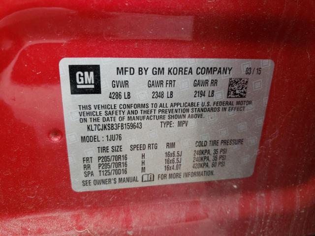 2015 CHEVROLET TRAX LS - KL7CJKSB3FB159643