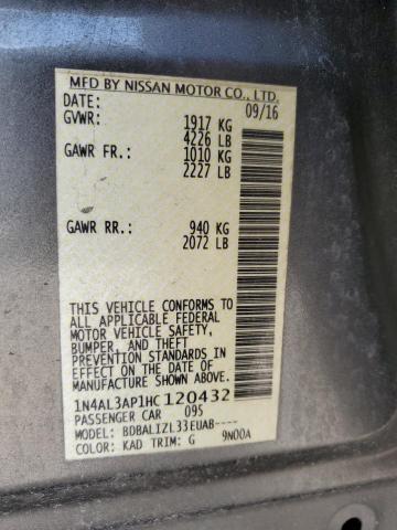 2017 NISSAN ALTIMA 2.5 - 1N4AL3AP1HC120432