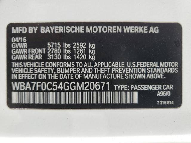 VIN WBA7F0C54GGM20671 2016 BMW 7 Series, 750 I no.12