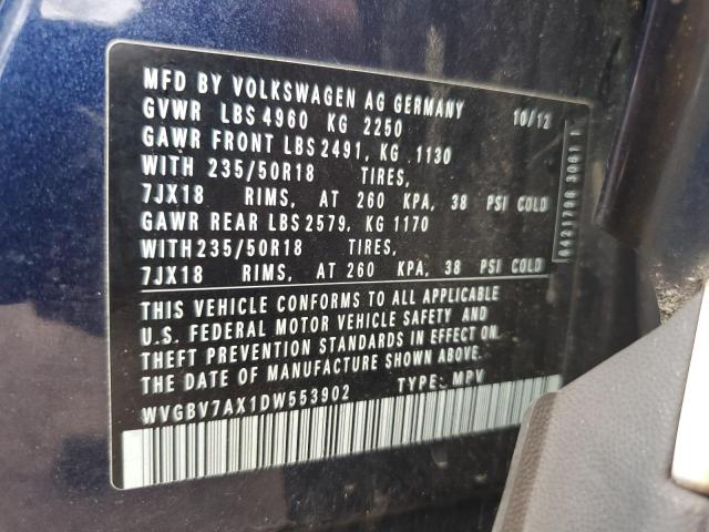 VIN WVGBV7AX1DW553902 2013 Volkswagen Tiguan, S no.13