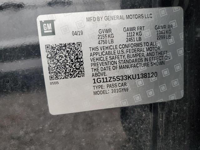 2019 CHEVROLET IMPALA LT - 1G11Z5S33KU138120