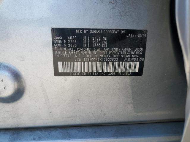 2020 SUBARU LEGACY 4S3BWAB6XL3033833