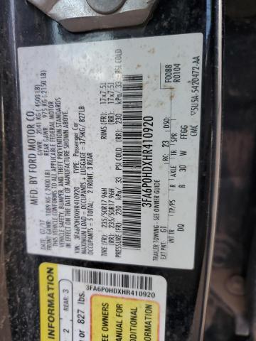 VIN 3FA6P0HDXHR410920 2017 Ford Fusion, SE no.12