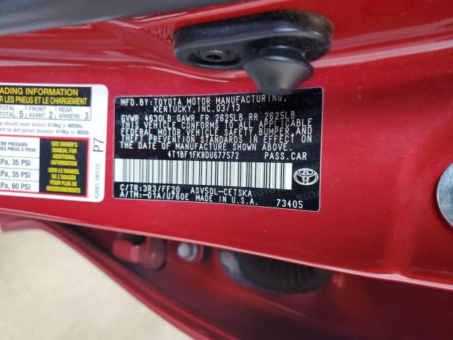 VIN 4T1BF1FK8DU677572 2013 Toyota Camry, L no.12