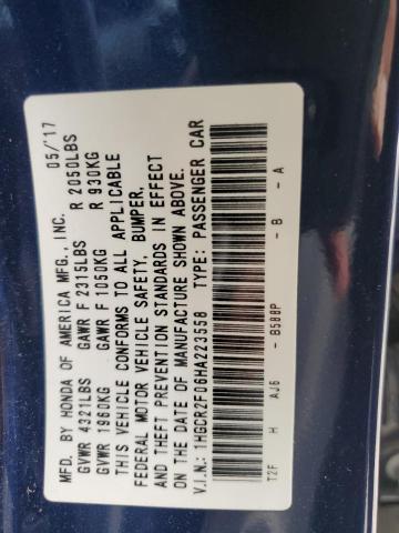 2017 HONDA ACCORD EX - 1HGCR2F06HA223558
