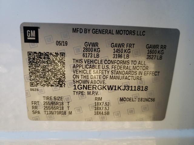 2019 CHEVROLET TRAVERSE L - 1GNERGKW1KJ311818
