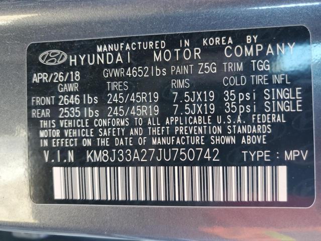 2018 HYUNDAI TUCSON VAL - KM8J33A27JU750742