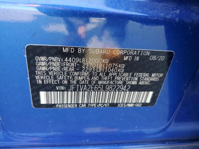 2020 SUBARU WRX STI JF1VA2E65L9822942  69300554