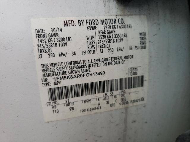 2015 FORD EXPLORER P - 1FM5K8AR0FGB13499