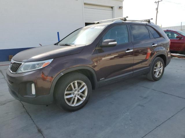 KIA SORENTO LX 2015 maroon  gas 5XYKTCA63FG592467 photo #1