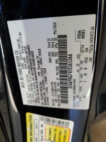 VIN 3FA6P0G74ER365366 2014 Ford Fusion, S no.12