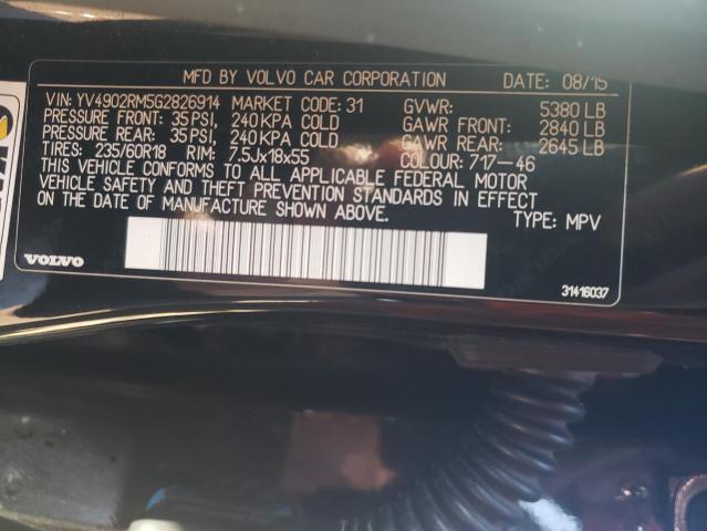 2016 VOLVO XC60 T6 PL YV4902RM5G2826914