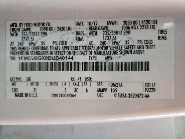 VIN 1FMCU0GX0DUB40144 2013 Ford Escape, SE no.13