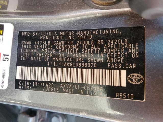 VIN 4T1L11AK8LU888926 2020 Toyota Camry, LE no.12