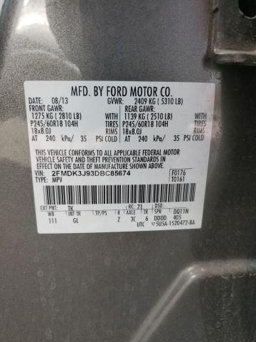 VIN 2FMDK3J93DBC85674 2013 FORD EDGE no.12