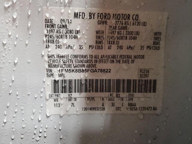 2015 FORD EXPLORER - 1FM5K8B85FGA78822