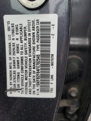 VIN 19XFB2F84FE702545 2015 Honda Civic, EX no.12