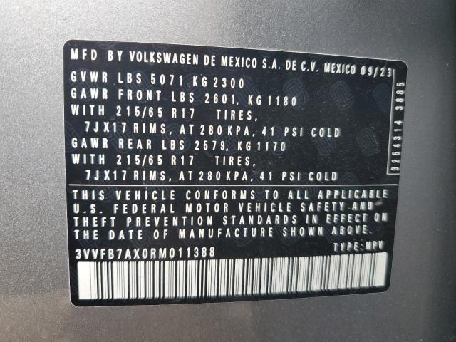 VIN 3VVFB7AX0RM011388 2024 Volkswagen Tiguan, S no.14