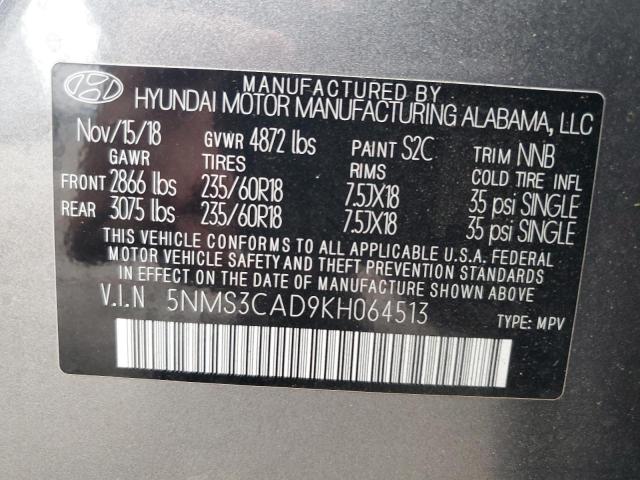 2019 HYUNDAI SANTA FE S - 5NMS3CAD9KH064513