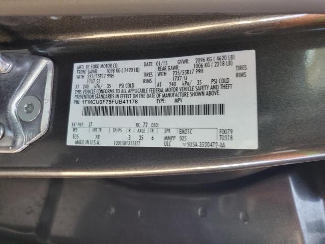 VIN 1FMCU0F75FUB41178 2015 Ford Escape, S no.13