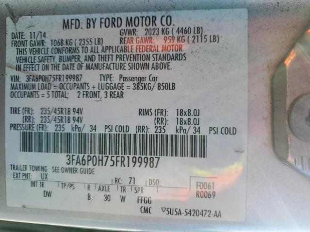 2015 FORD FUSION SE - 3FA6P0H75FR199987