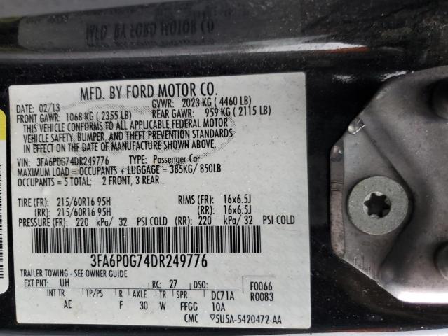 VIN 3FA6P0G74DR249776 2013 Ford Fusion, S no.12